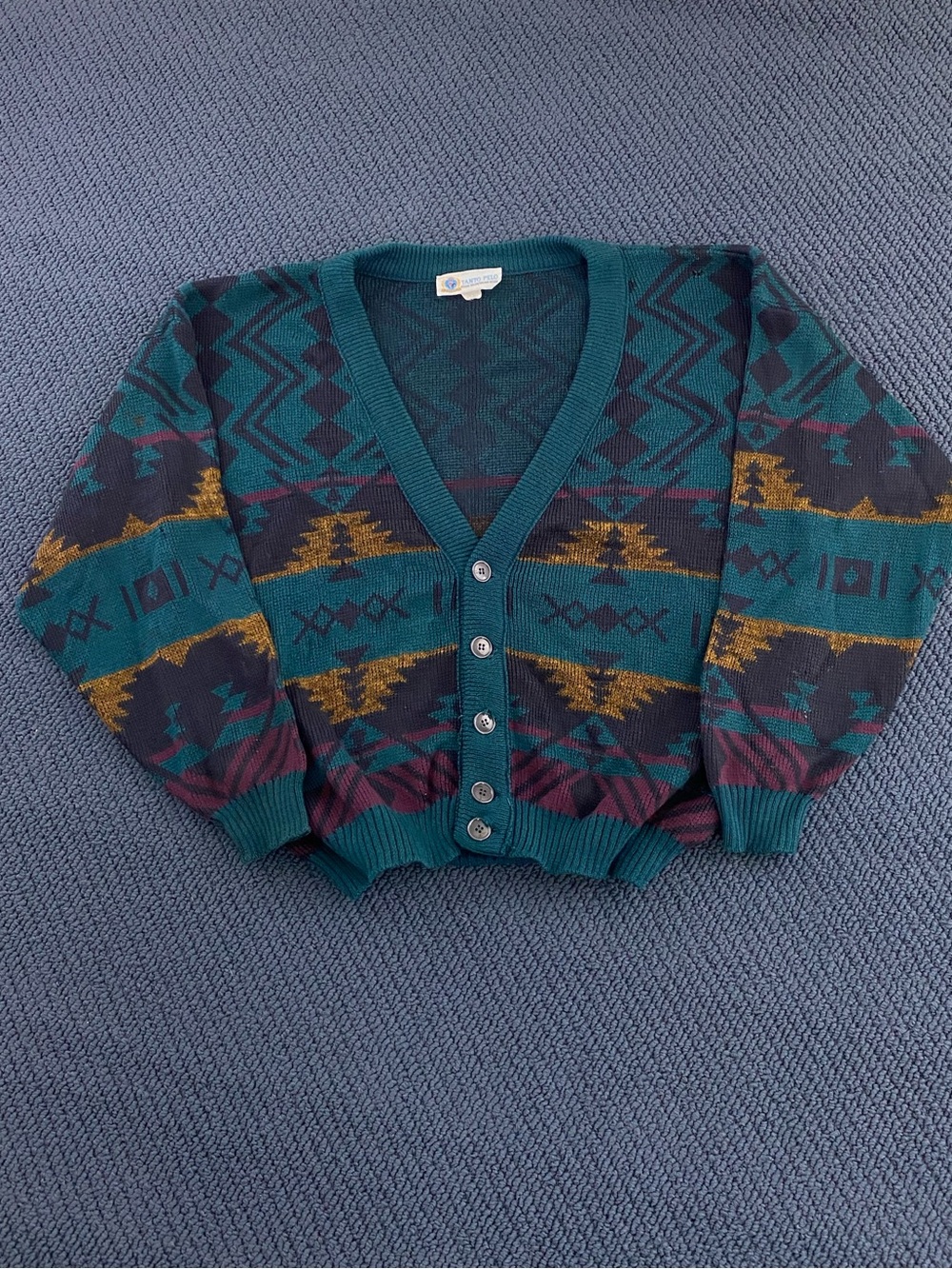 Vintage 90s Aztec Pattern Knit Cardigan